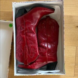 Jeffrey Campbell Dagget - Red Western Leather Boots